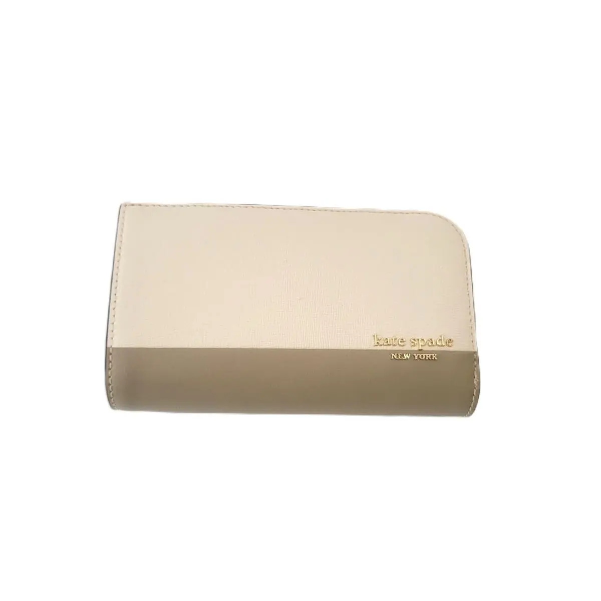 Kate Spade KJ659 Devin Colorblock Saffiano Medium Bifold Wallet Timeless Taupe