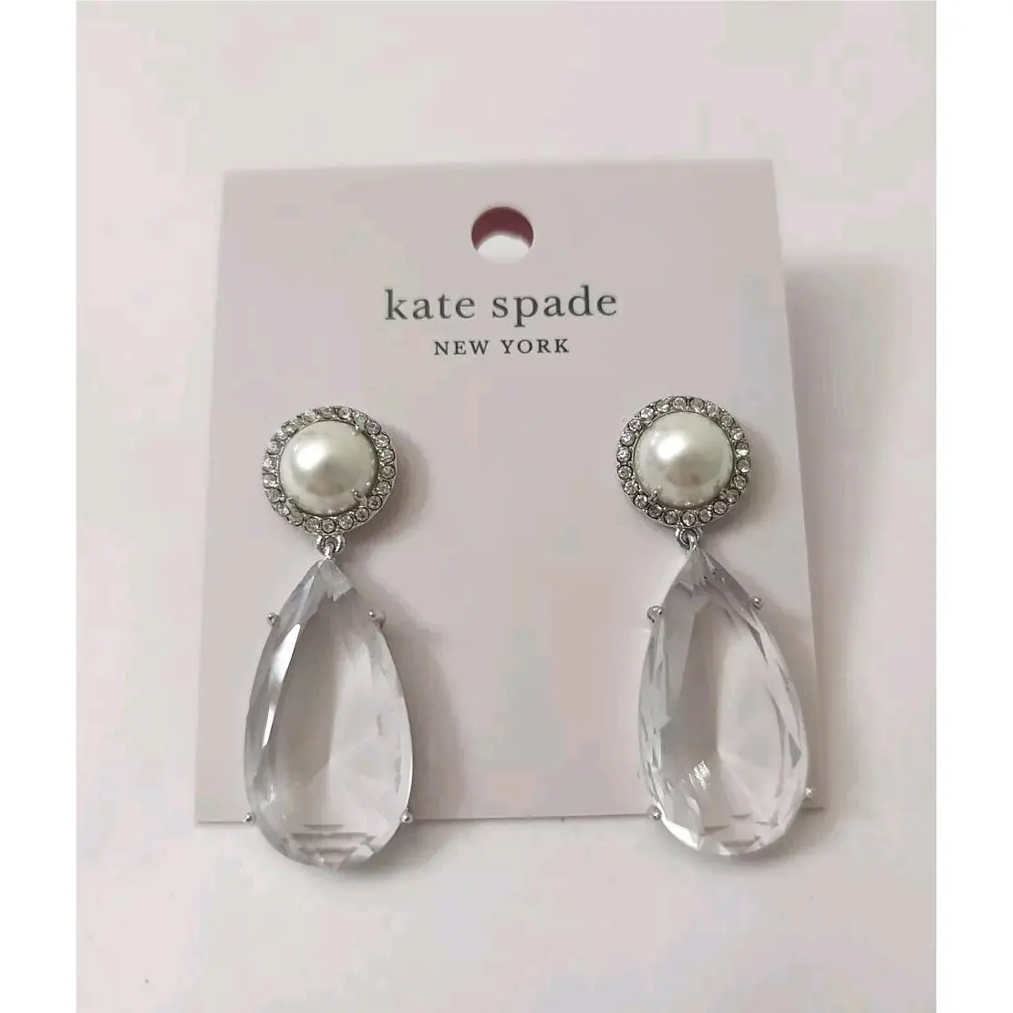 Kate Spade Glitz and Glam Drop Earrings - Cream/silver