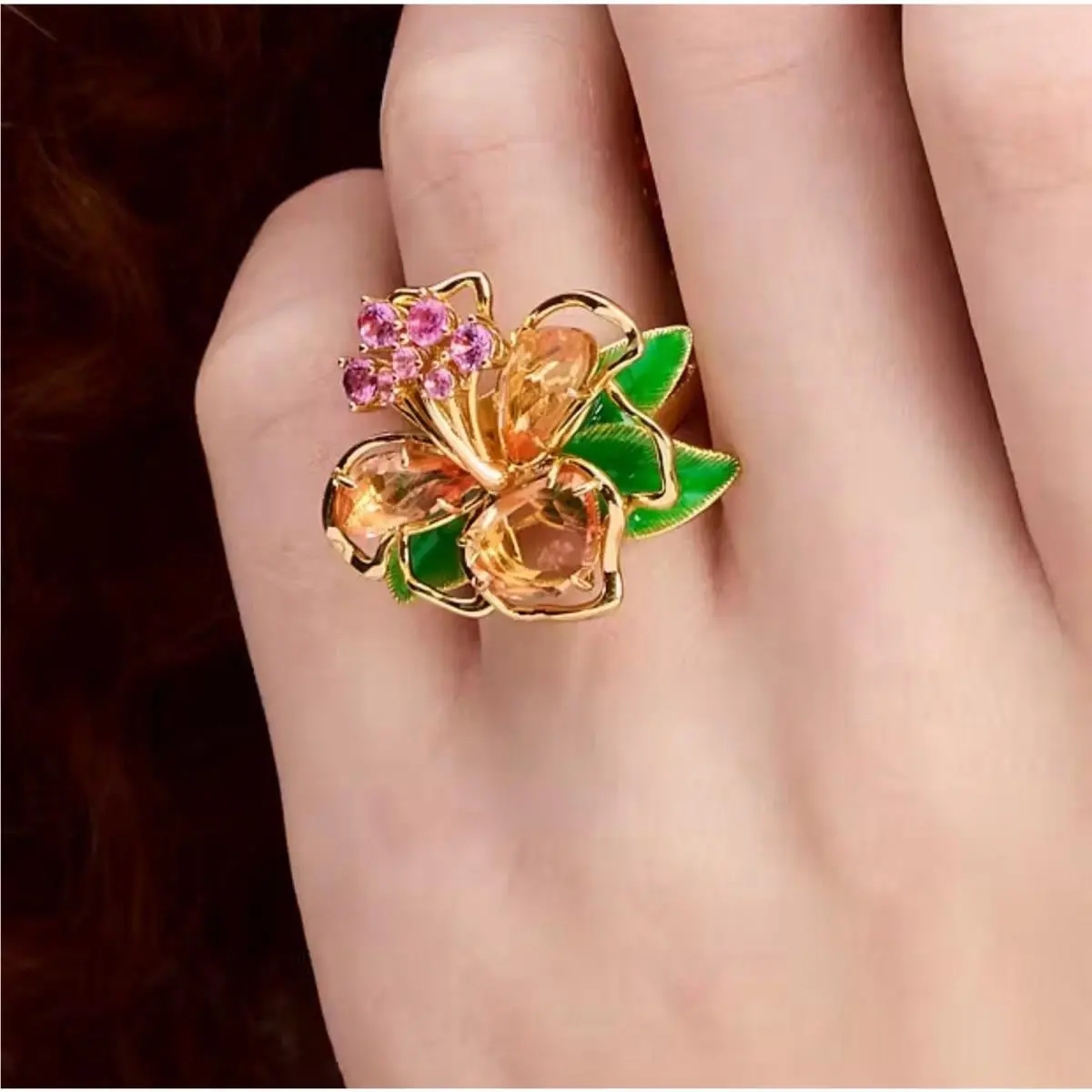 Kate Spade Paradise Flower Cocktail Ring KH655 Size 7 US