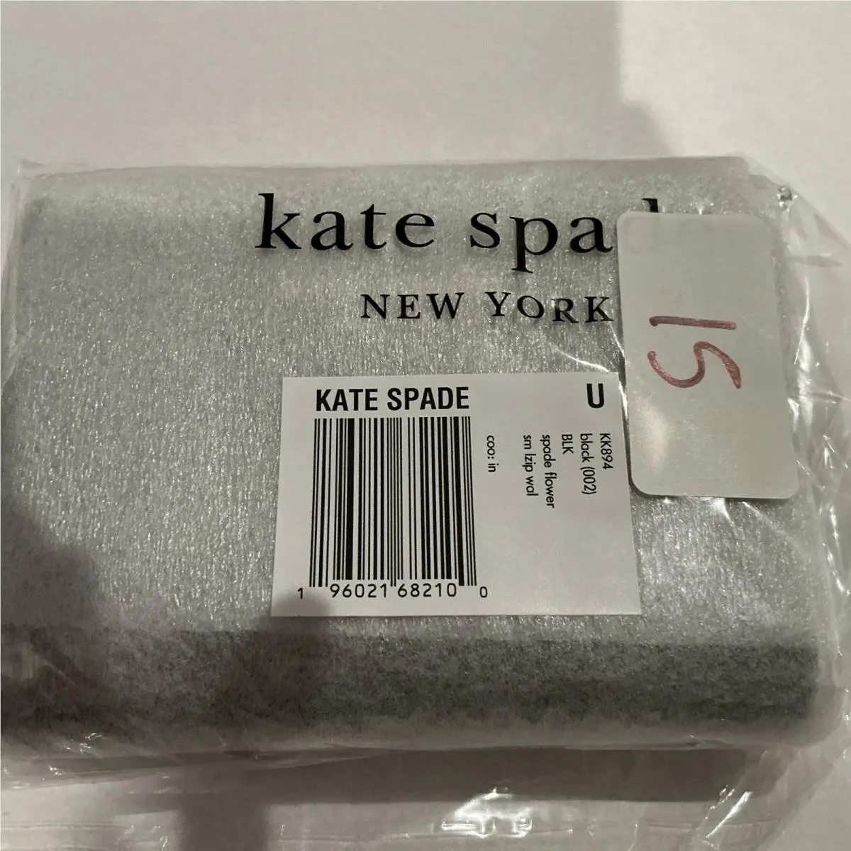 Kate Spade Black Spade Flower Sm Zip Wallet