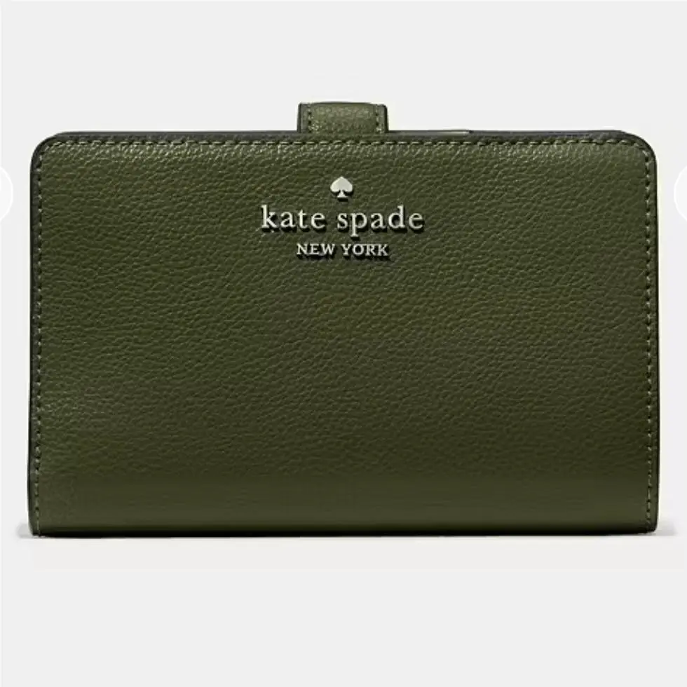 Kate Spade Lena Medium Compact Bifold Wallet Enchanted Green KH787 Leather