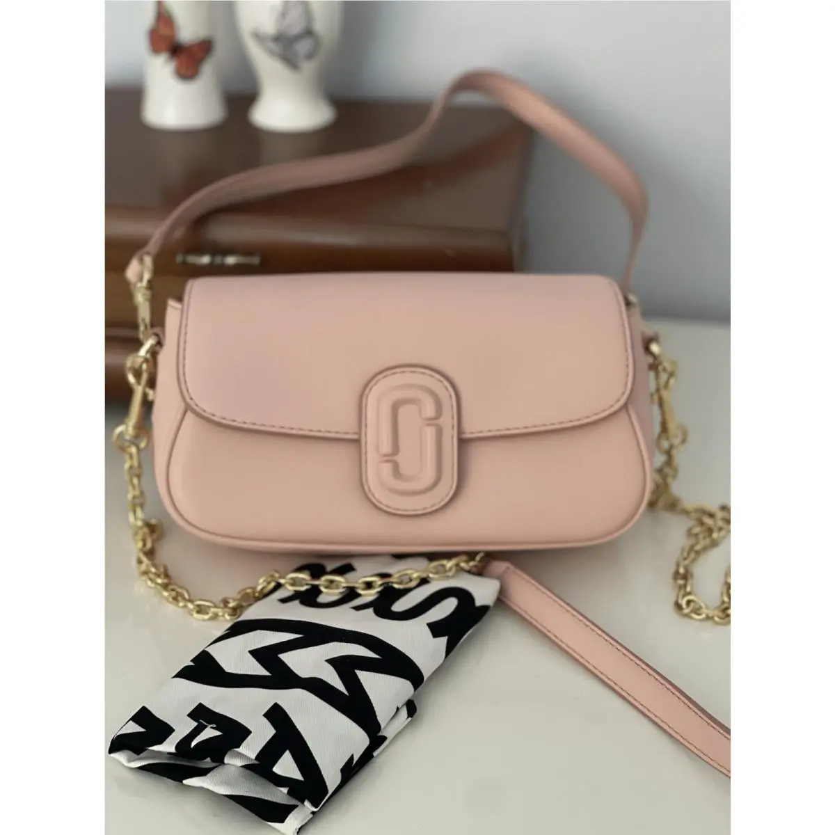 Marc Jacobs Calfskin Medium The Clover Shoulder Bag Rose