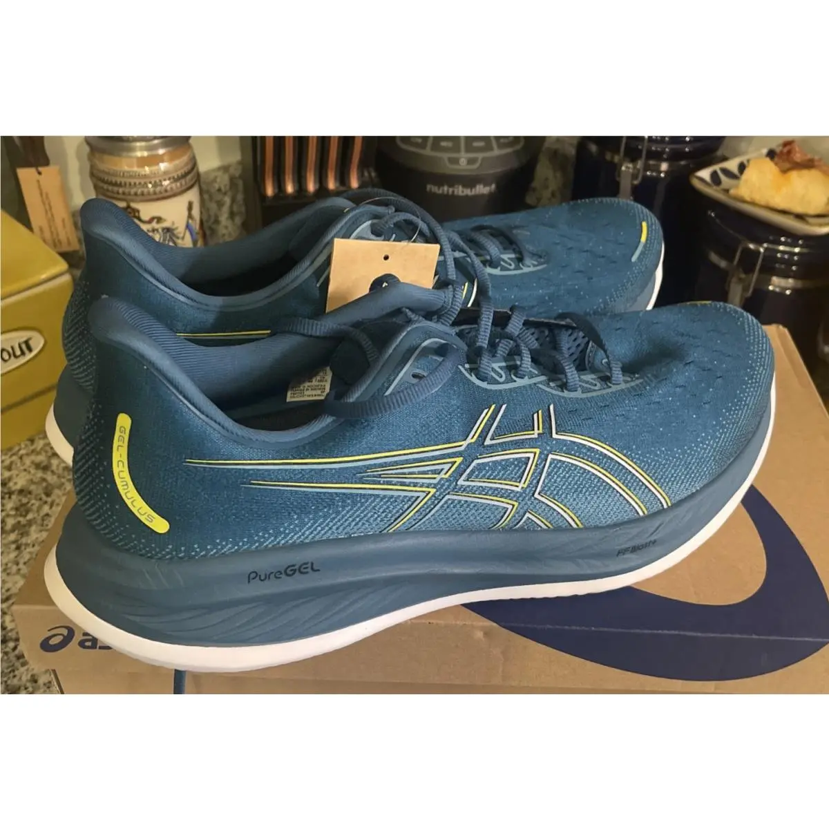 Asics Gel-cumulus 26 Mens Size 16 Evening Teal/bright Yellow Sneakers