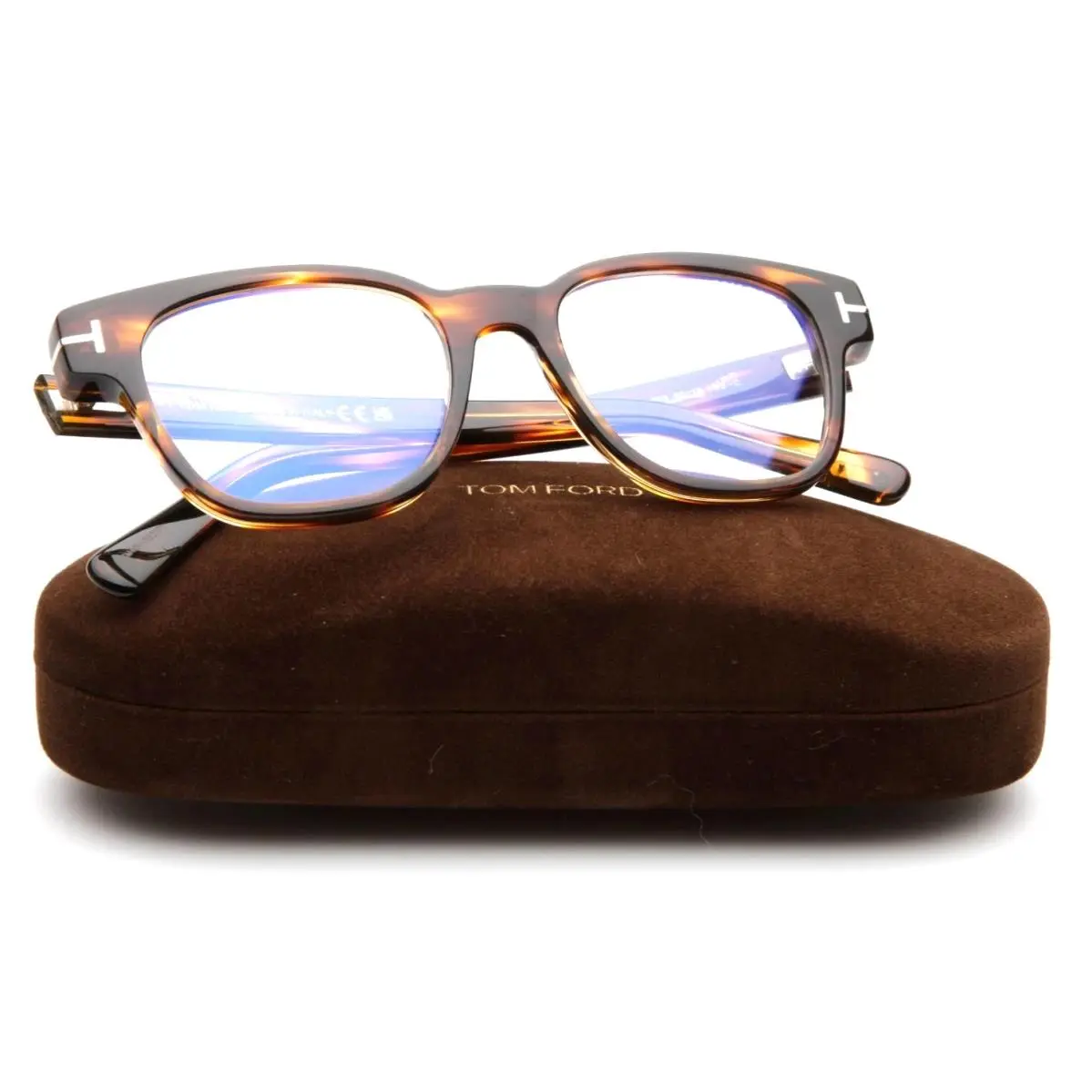 Tom Ford Eyeglasses TF5977-B 050 Shiny Havana with Gold Accents 50-18