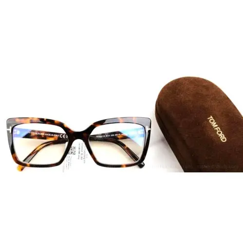 Tom Ford Eyeglasses TF5991-B 052 Shiny Havana with Gold Accents 55-18
