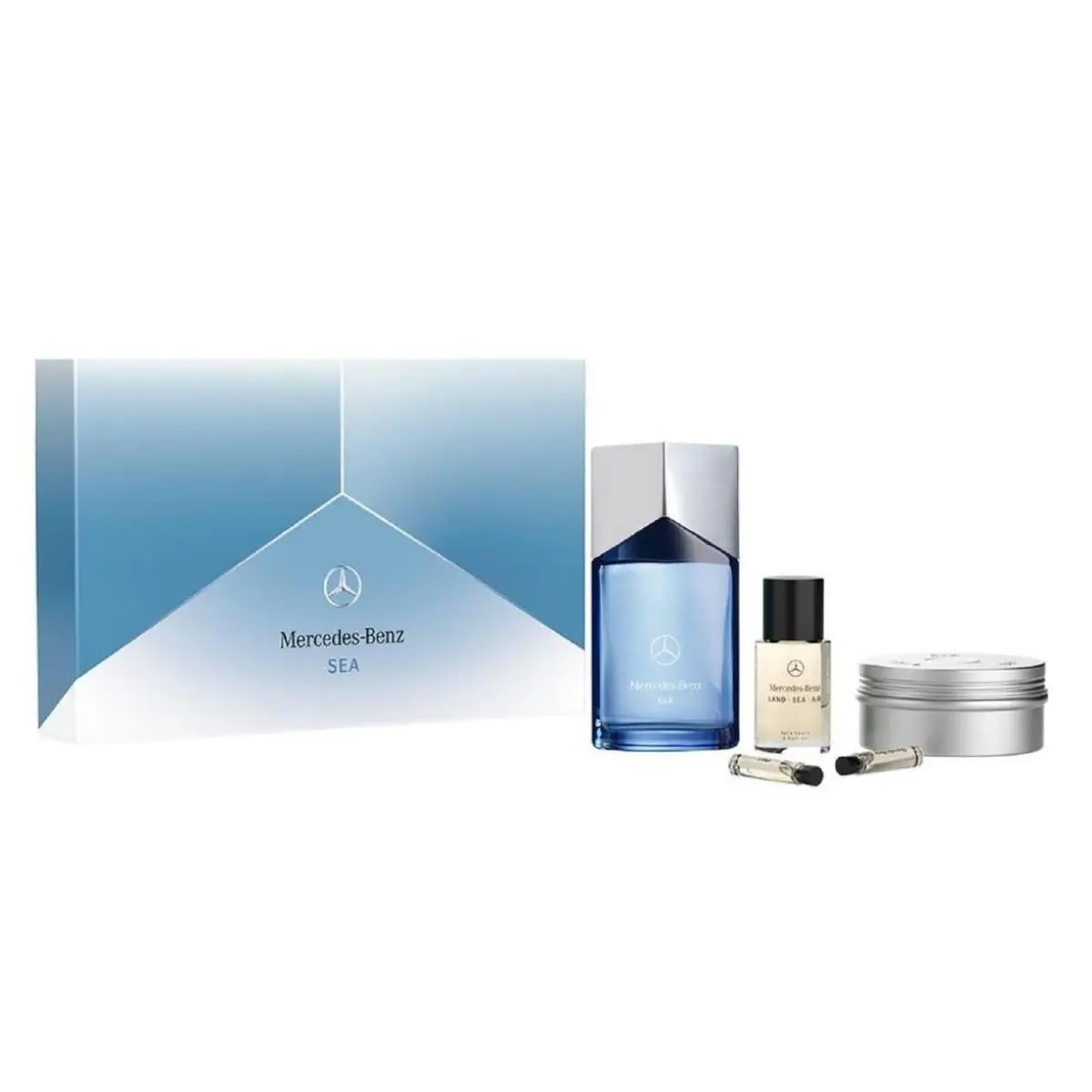 Mercedes Benz Sea Lsa Men`s Cologne Gift Set - 3 Colognes Hair Oil Shower Gel