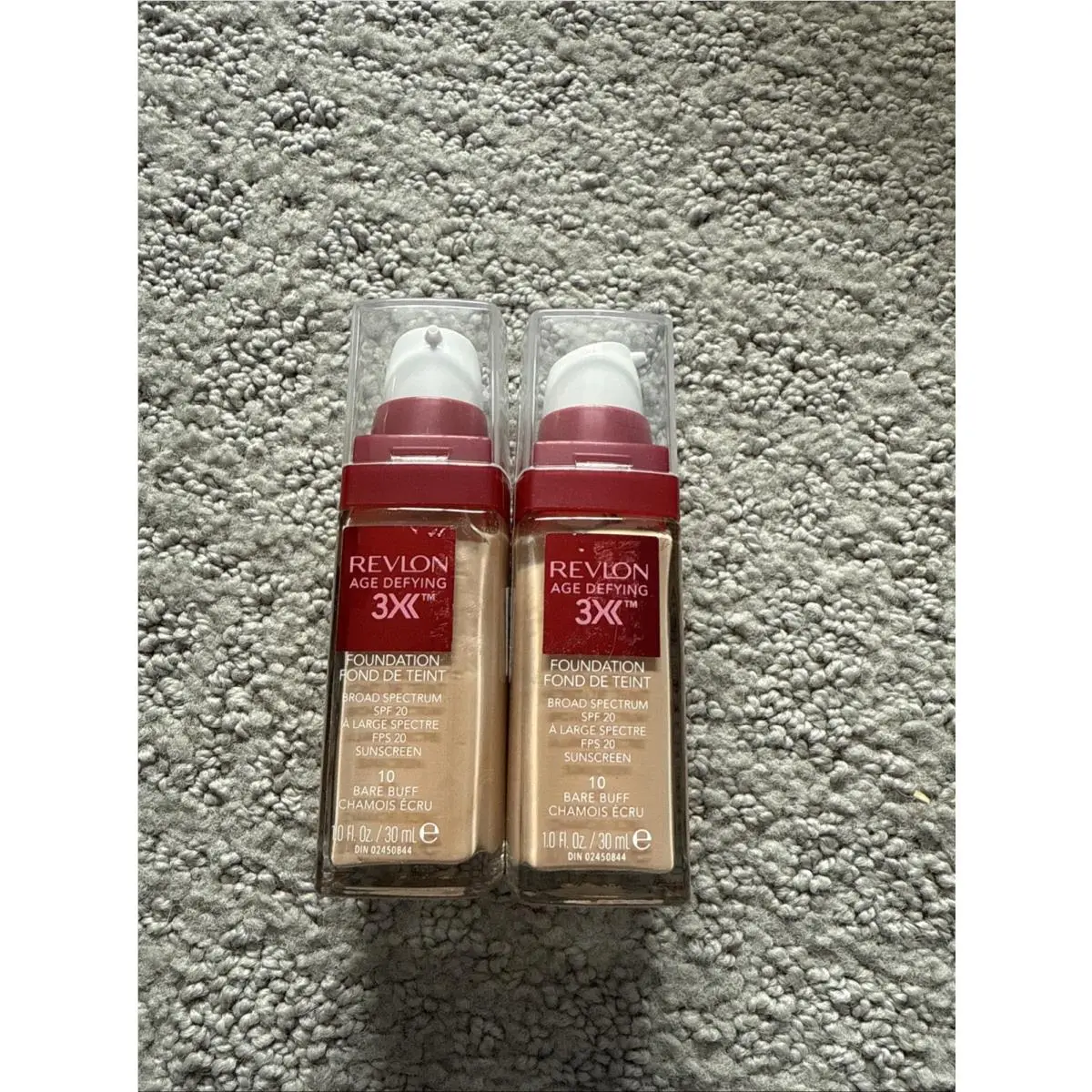 2–Revlon Age Defying 3X Foundation 10 Bare Buff 1 fl oz Spf 20