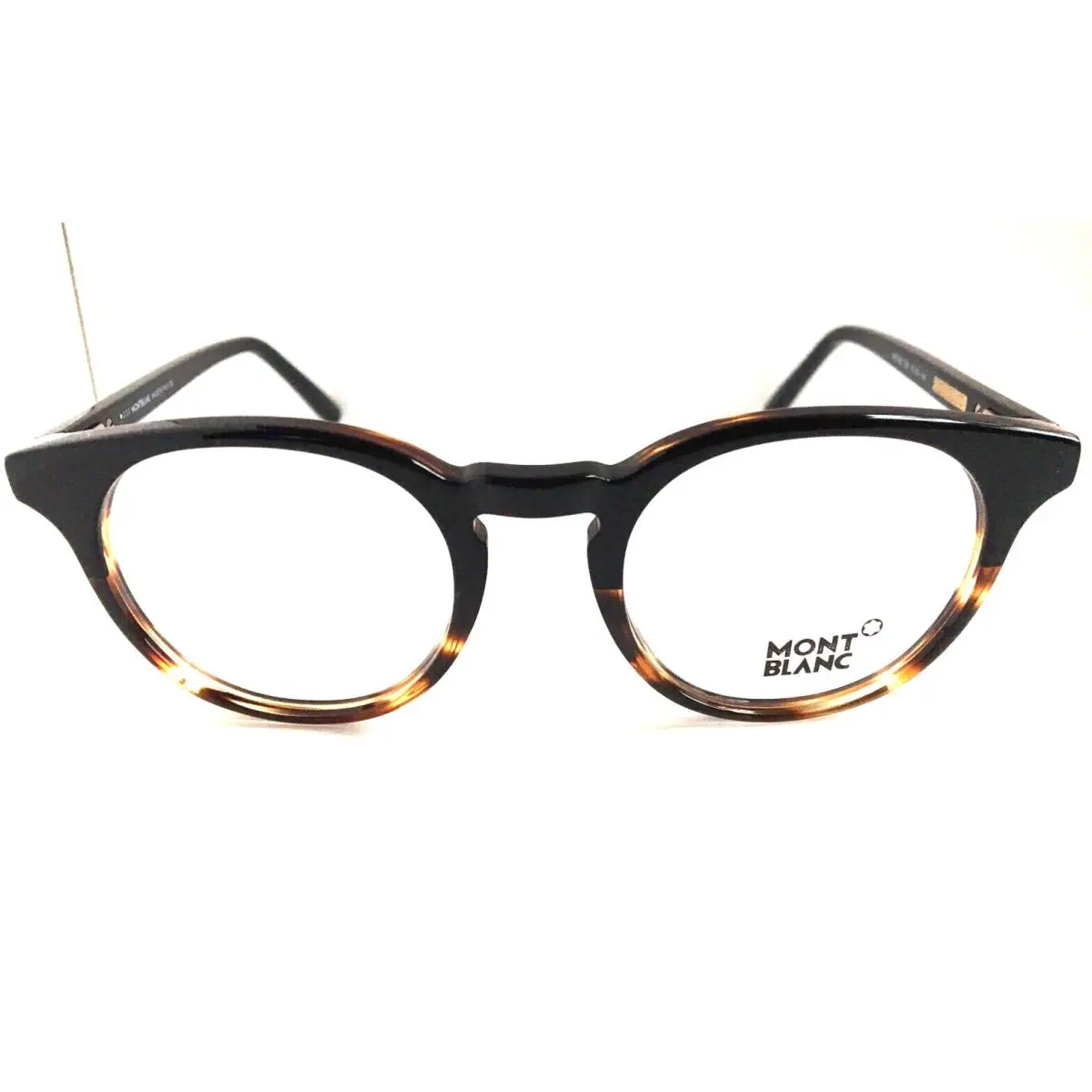 MB 425 05 Round 47mm Black Tortoise Rx Men`s Eyeglasses Frame Italy by Montblanc
