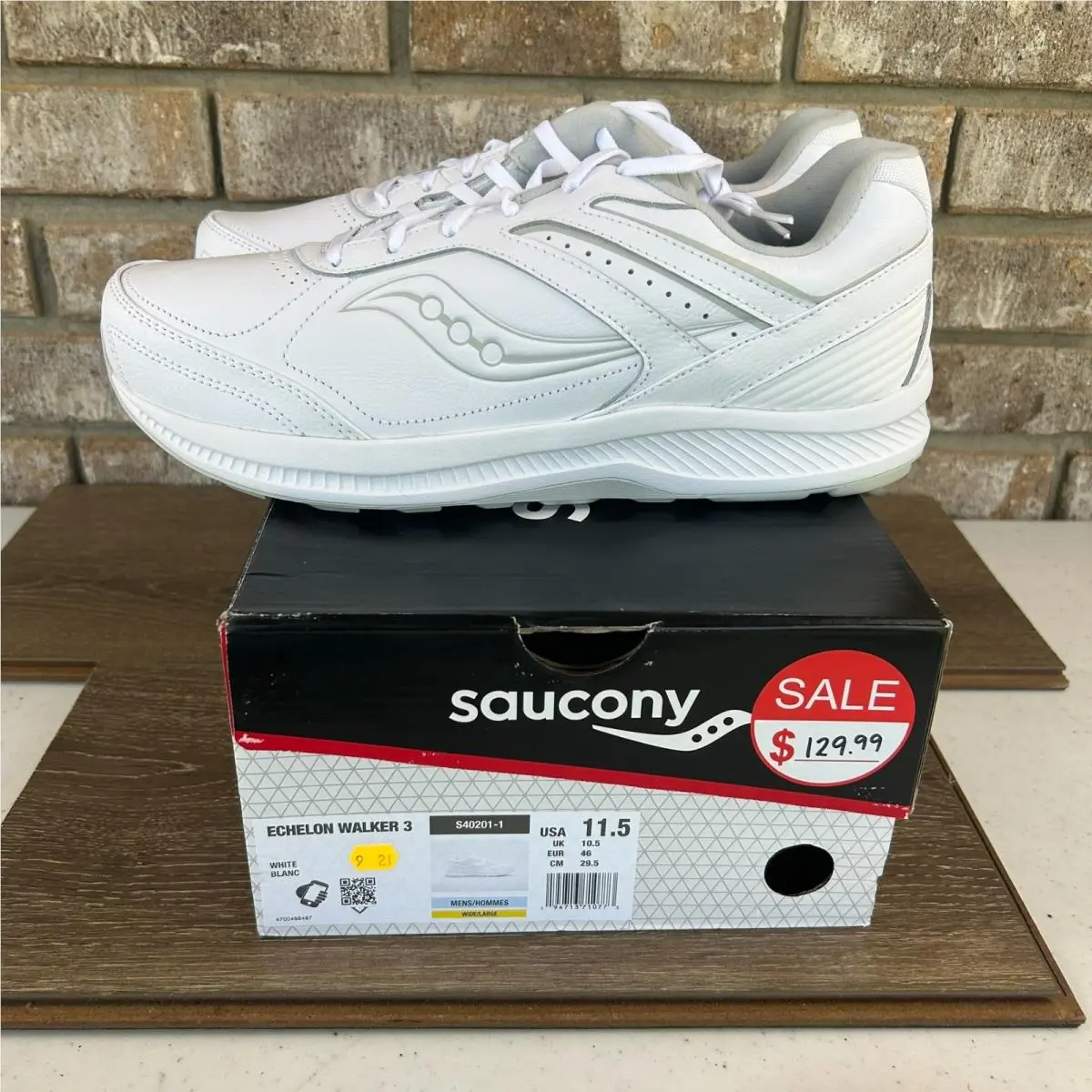 Saucony Echelon Walker 3 Shoes Mens 11.5W White Walking Casual Lace Up