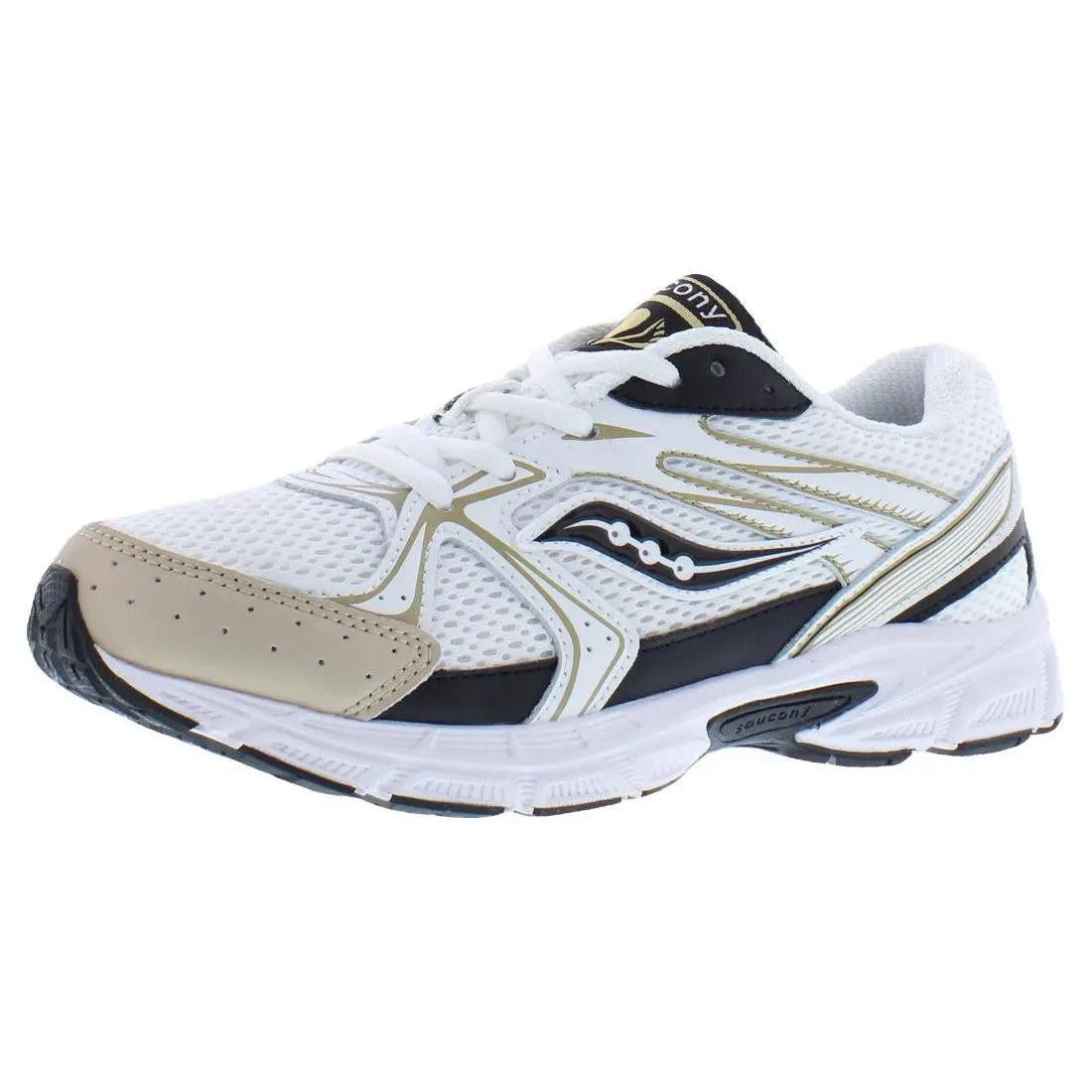 Saucony Ride Millenium Kdz Girls Shoes Size 6.5 Color: White/gold/black
