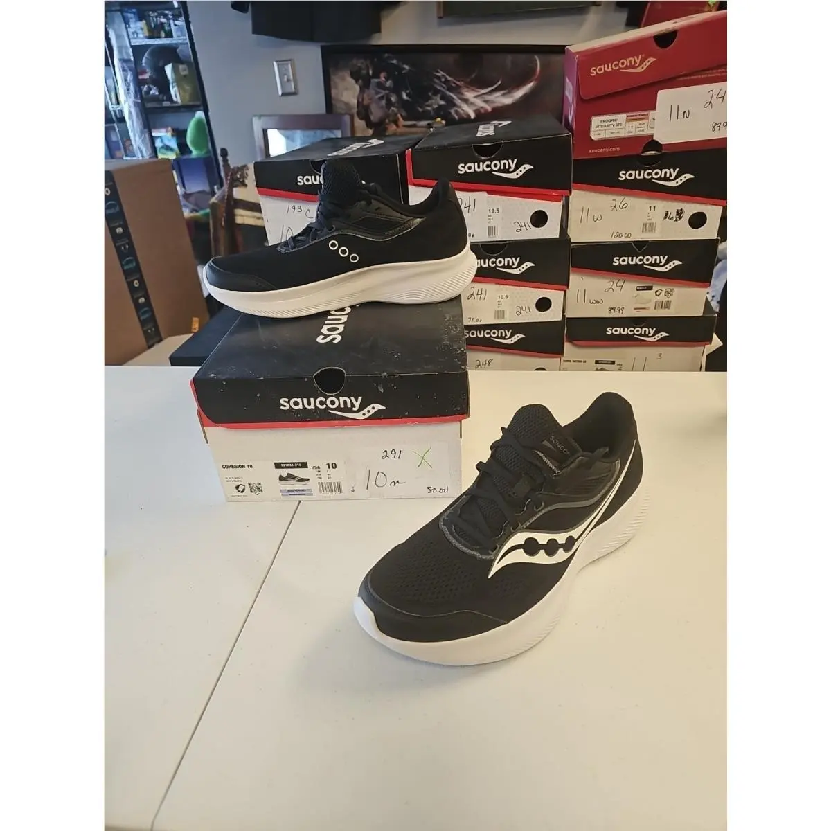 Saucony Men`s Cohesion 18 Running Shoe Black Size 10