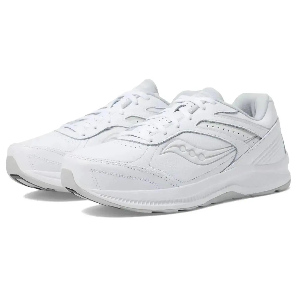 Saucony Echelon Walker 3 Men`s Running Shoes Lace-up White Leather Size 8 M