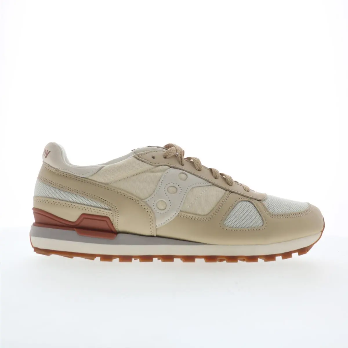 Saucony Shadow Original Shadow S70762-1 Mens Beige Leather Lifestyle Sneakers Shoes 13