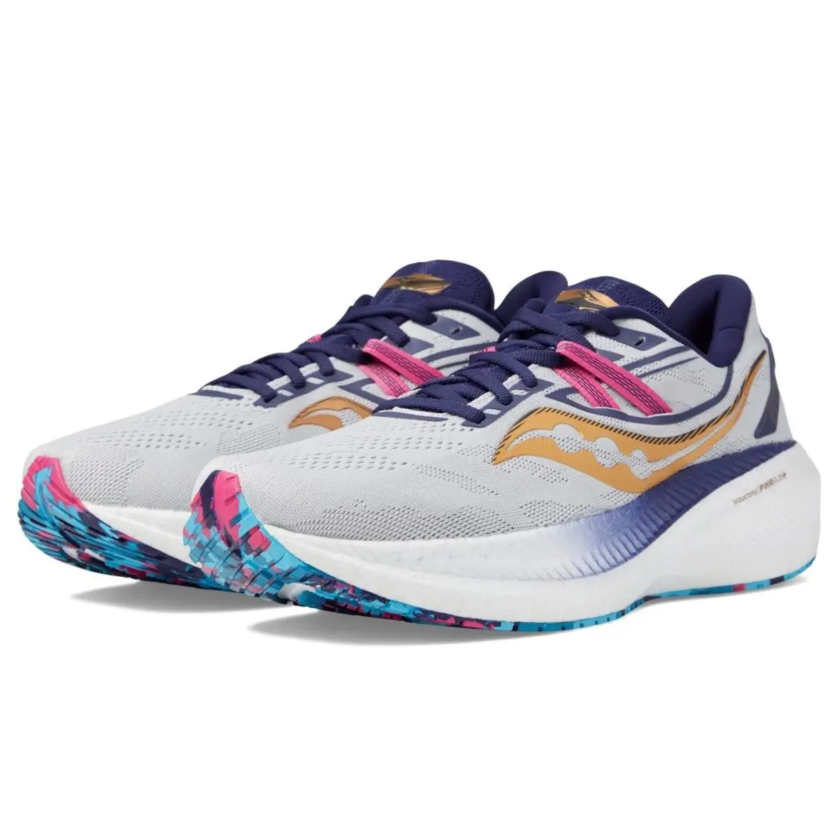Saucony Triumph 20 Men`s Running Shoe Prospect Glass Grey Mesh 12 M