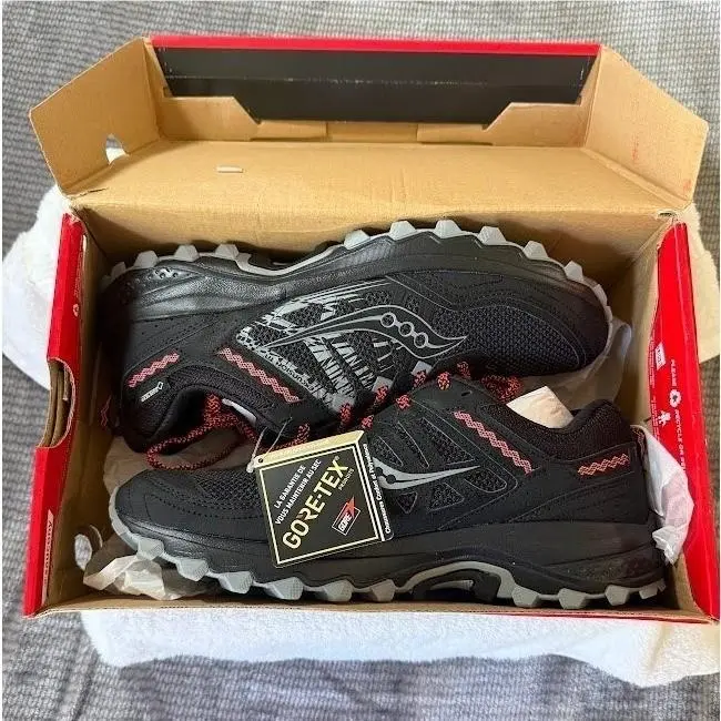 Saucony Excursion TR12 Gtx Womens 12 Trail Running Shoes Black Coral S10453-1