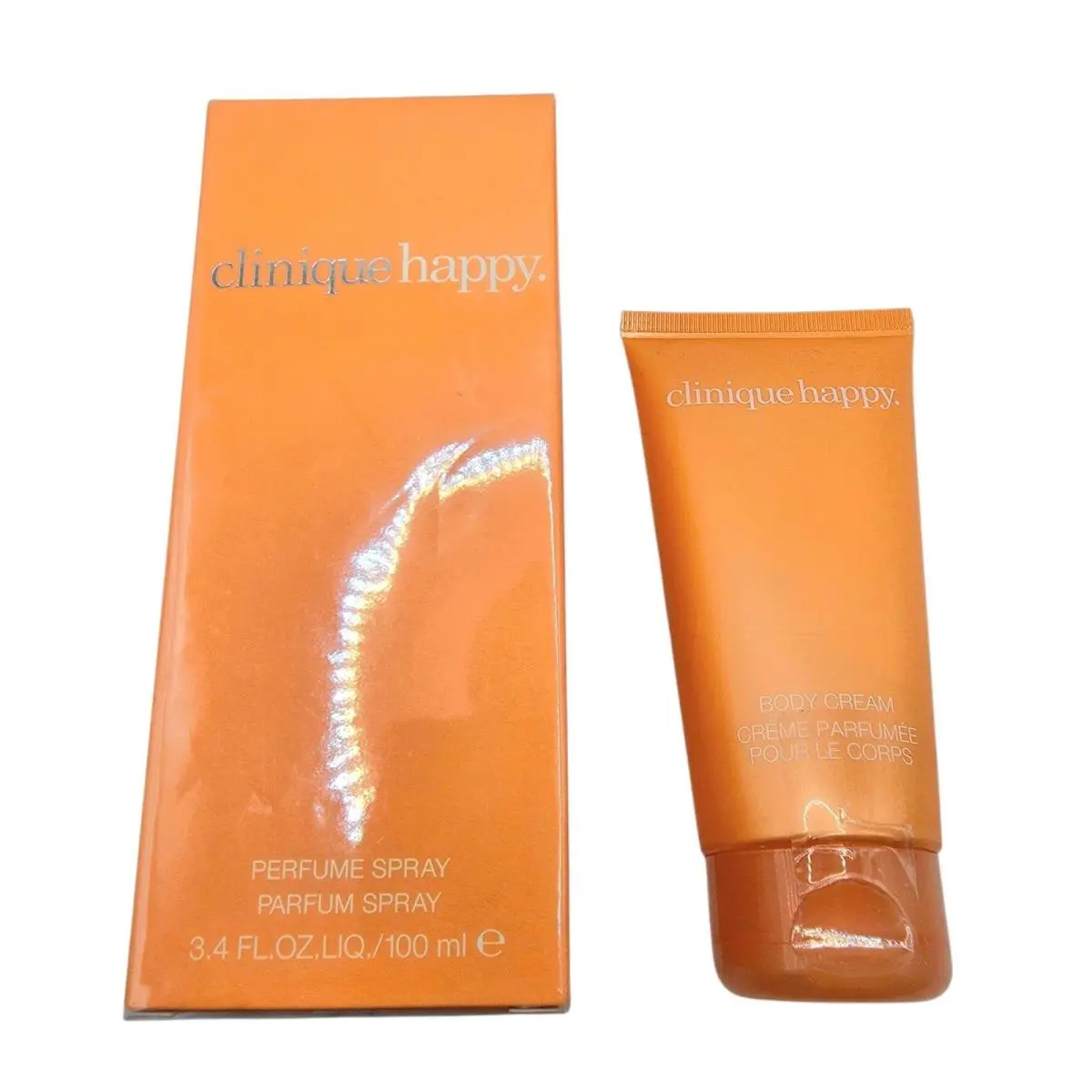 Clinique Happy Womens Perfume Spray 3.4oz 100ml Body Cream Gift Set Fragrance