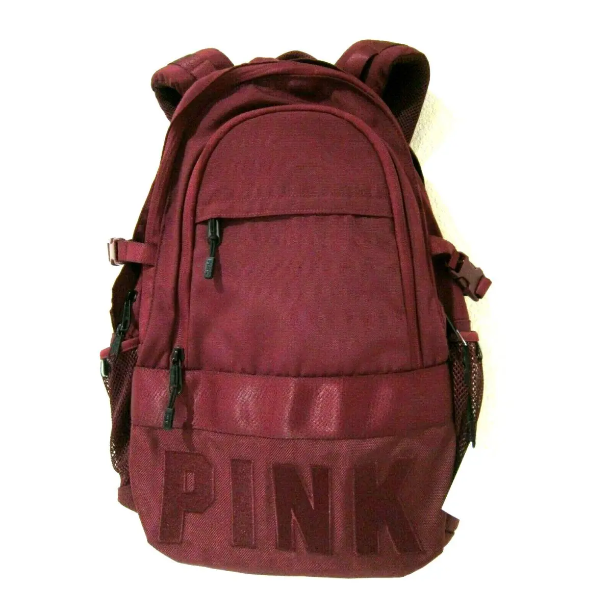 Large Victoria Secret Pink Maroon Logo Collegiate Backpack Book Bag Carry ON Gym by Victoria's Secret