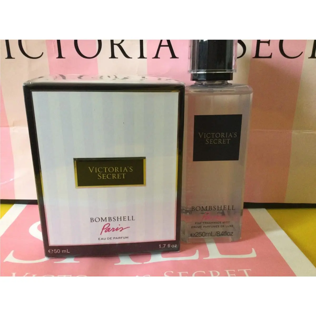 Victoria`s Secret Bombshell Paris Perfume 1.7 oz Fragrance Mist Lot of 2