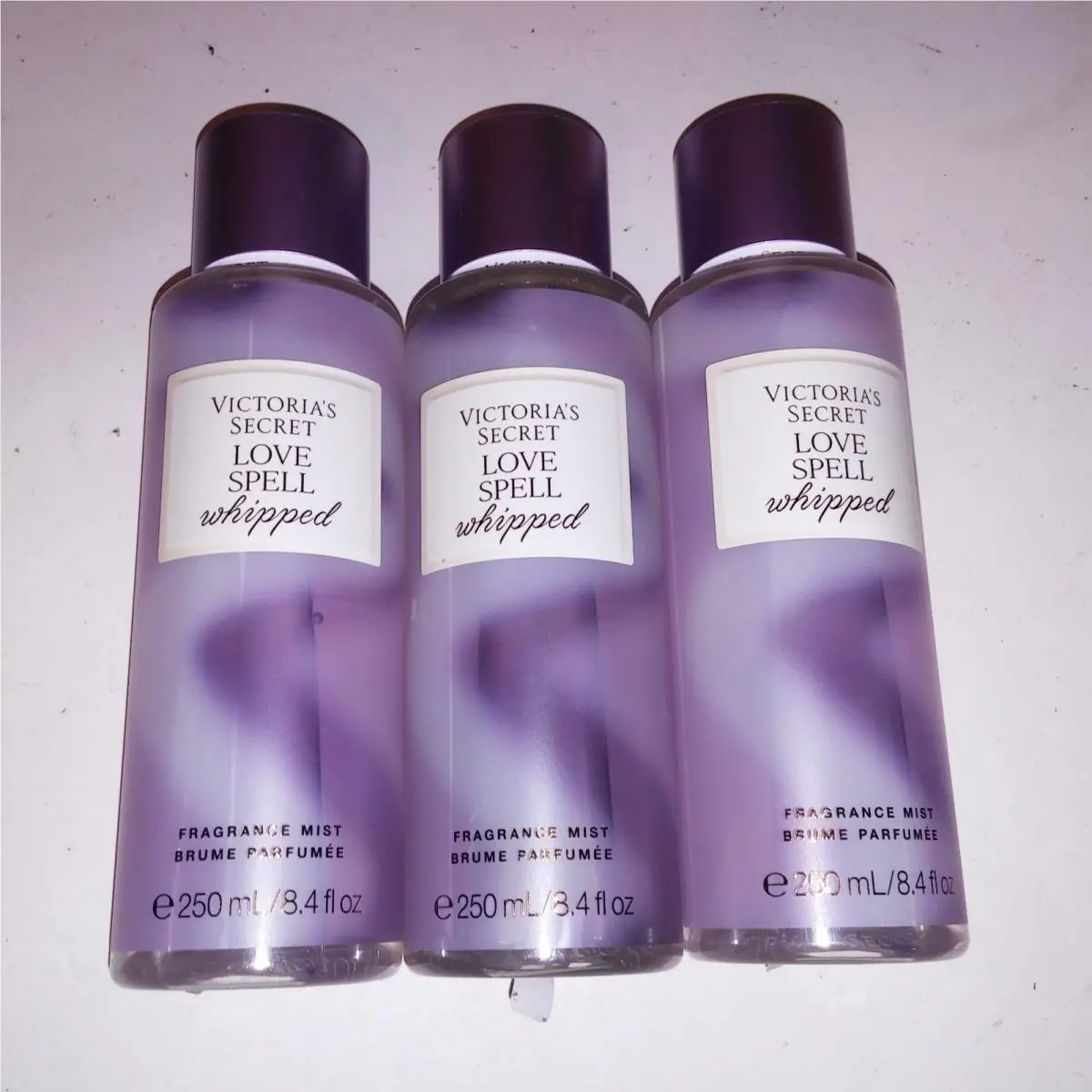 Set of 3 Victoria Secret Fragrance Mist Body Spray Love Spell Whipped Full Size