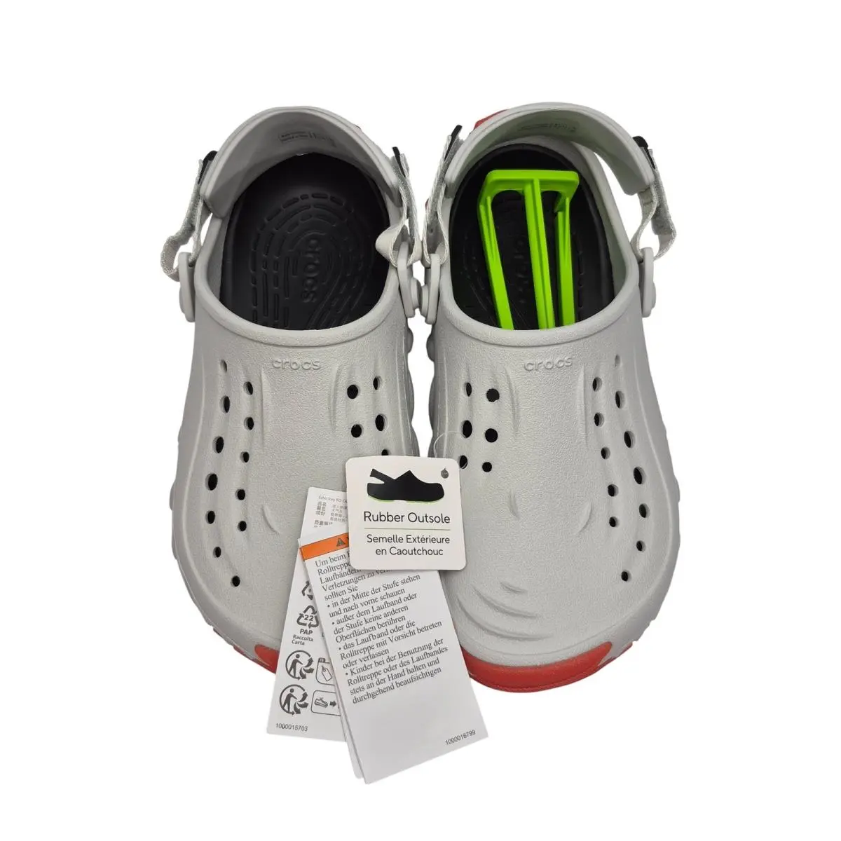 Crocs Echo Icy Ro Clogs Atmosphere Gray Red Women`s Size 8 Shoes Unisex