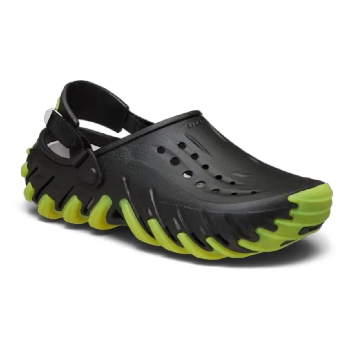 Echo Icey RO Clog Mens 12 Black Lime Green Adjustable Strap Streetwear by Crocs