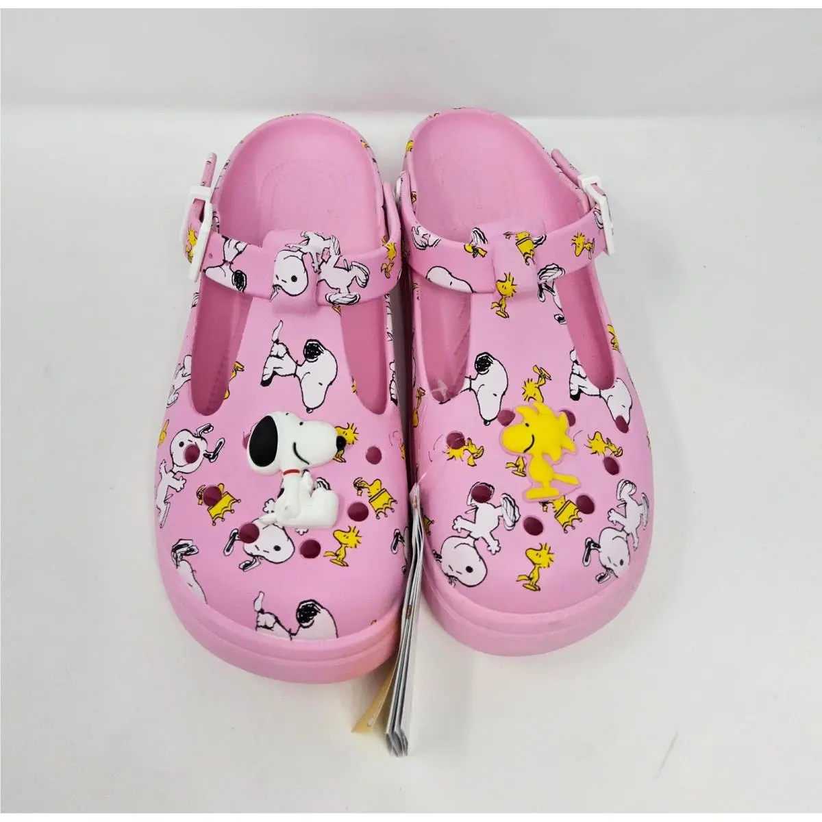 Peanuts Clog Women 11 Snoopy Woodstock Print Pink Shoes Charlie Brown by Crocs