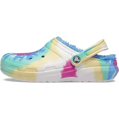 Crocs Classic Tie Dye Lined Clog Unisex Fuzzy Clogs Women’s US 6 / Men’s US 4