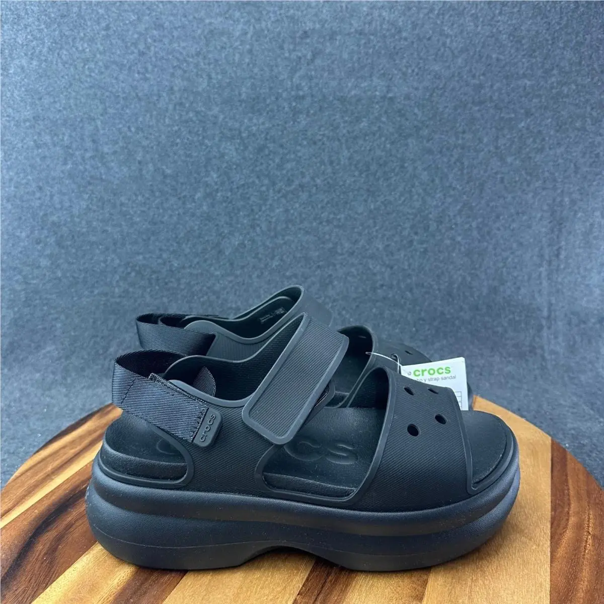 Crocs Soho Y Strap Platform Sandals Black Women`s 10 211755-001