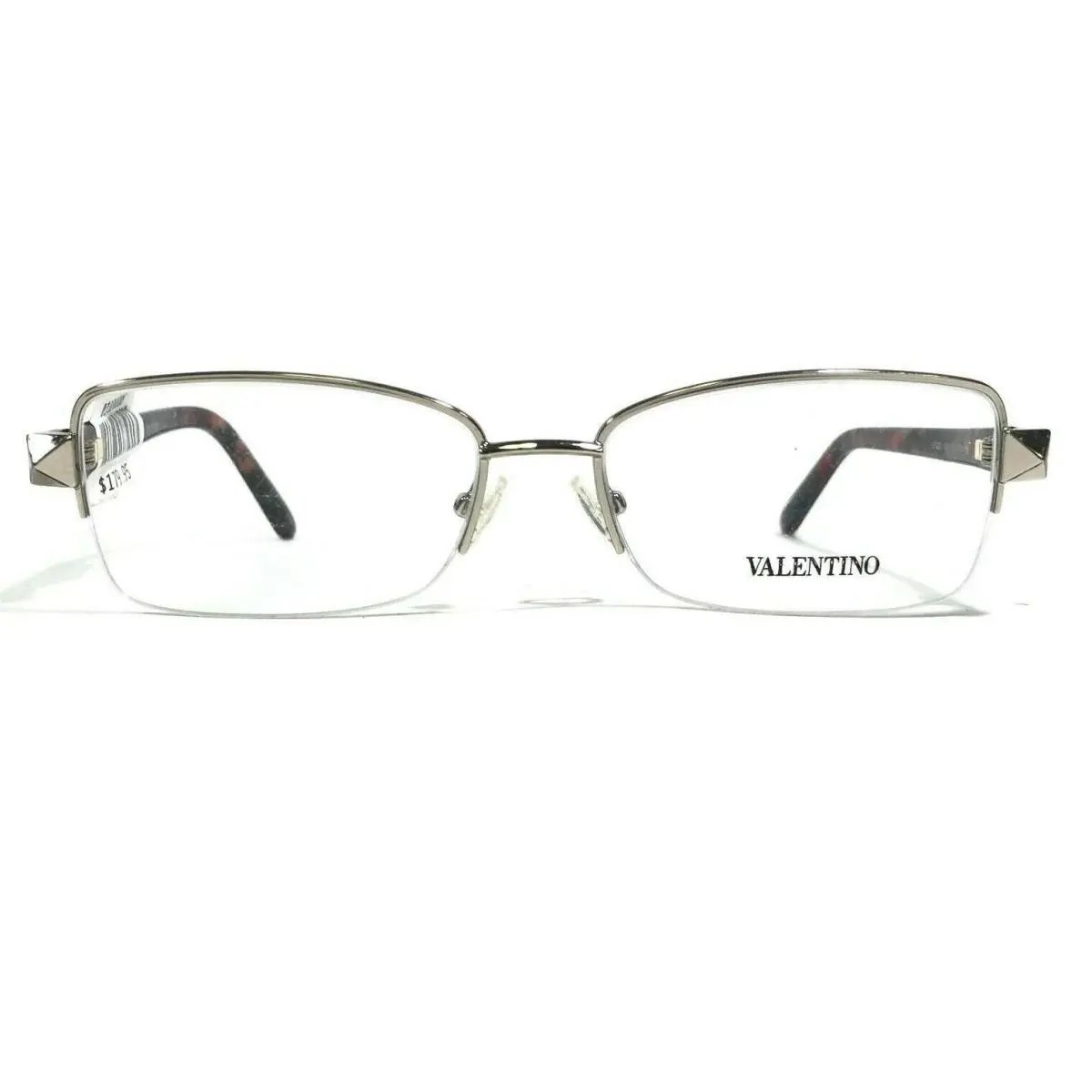 V2123 713 Eyeglasses Frames Red Tortoise Silver Half Rim 53-16-135 by Valentino
