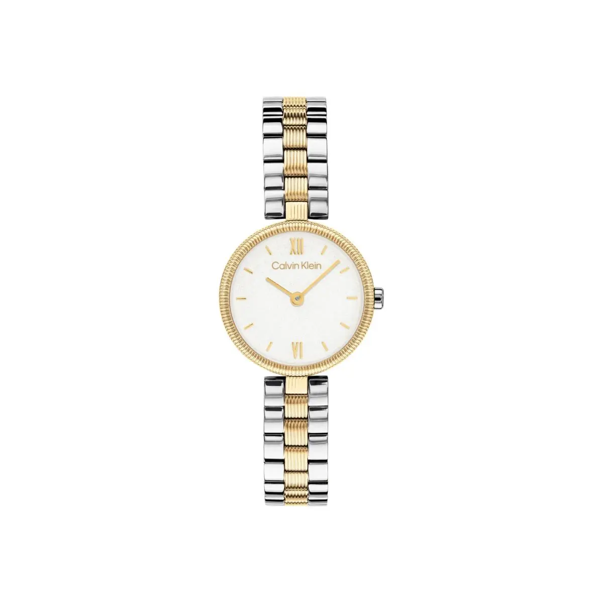 Women`s Gleam Two-tone Watch 24mm White Shimmer by Calvin Klein