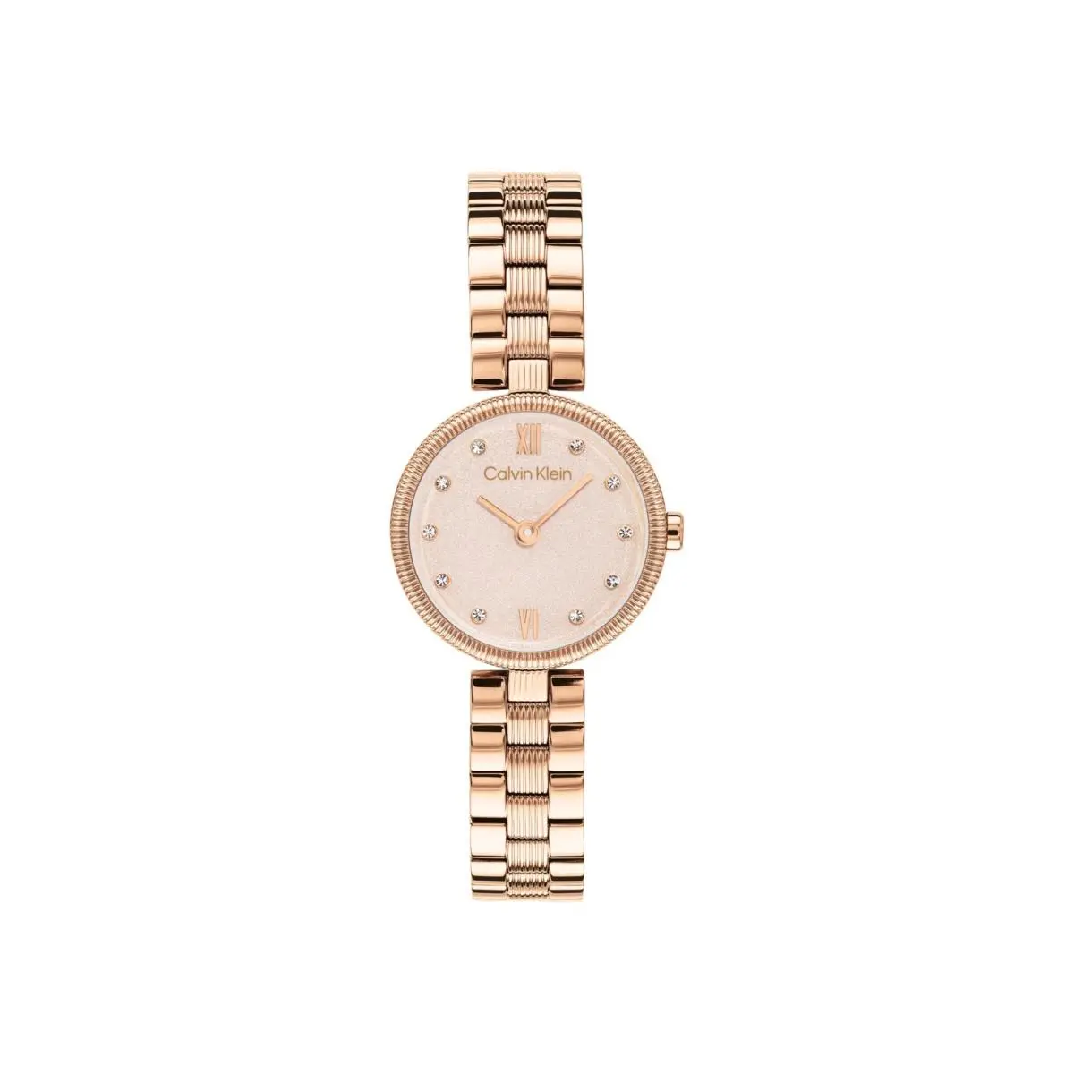 Women`s Gleam Rose Gold-tone Watch 24mm Gold Shimmer by Calvin Klein