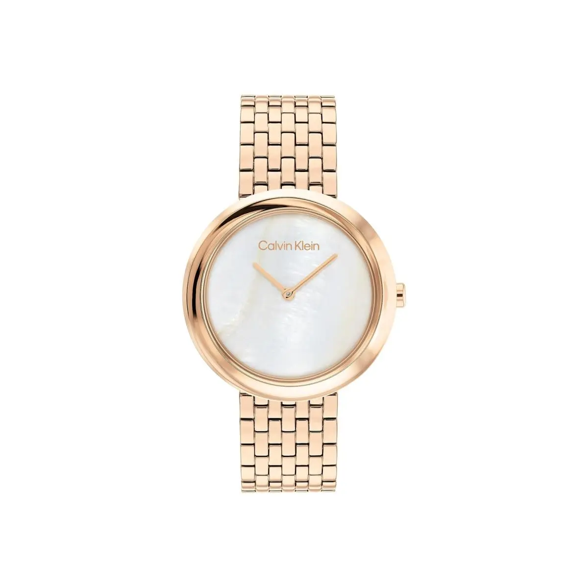Women`s Twisted Bezel - White Mother of Pearl/carnation Gold by Calvin Klein