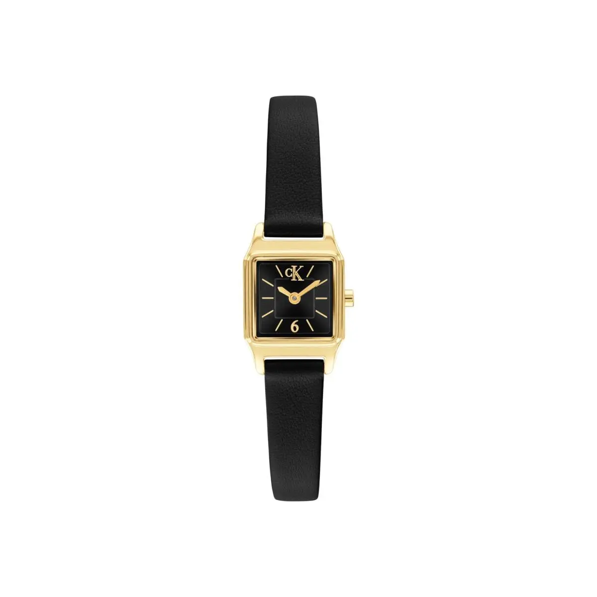 Women`s Soft Form Gold-plated Square Watch 17mm Black by Calvin Klein