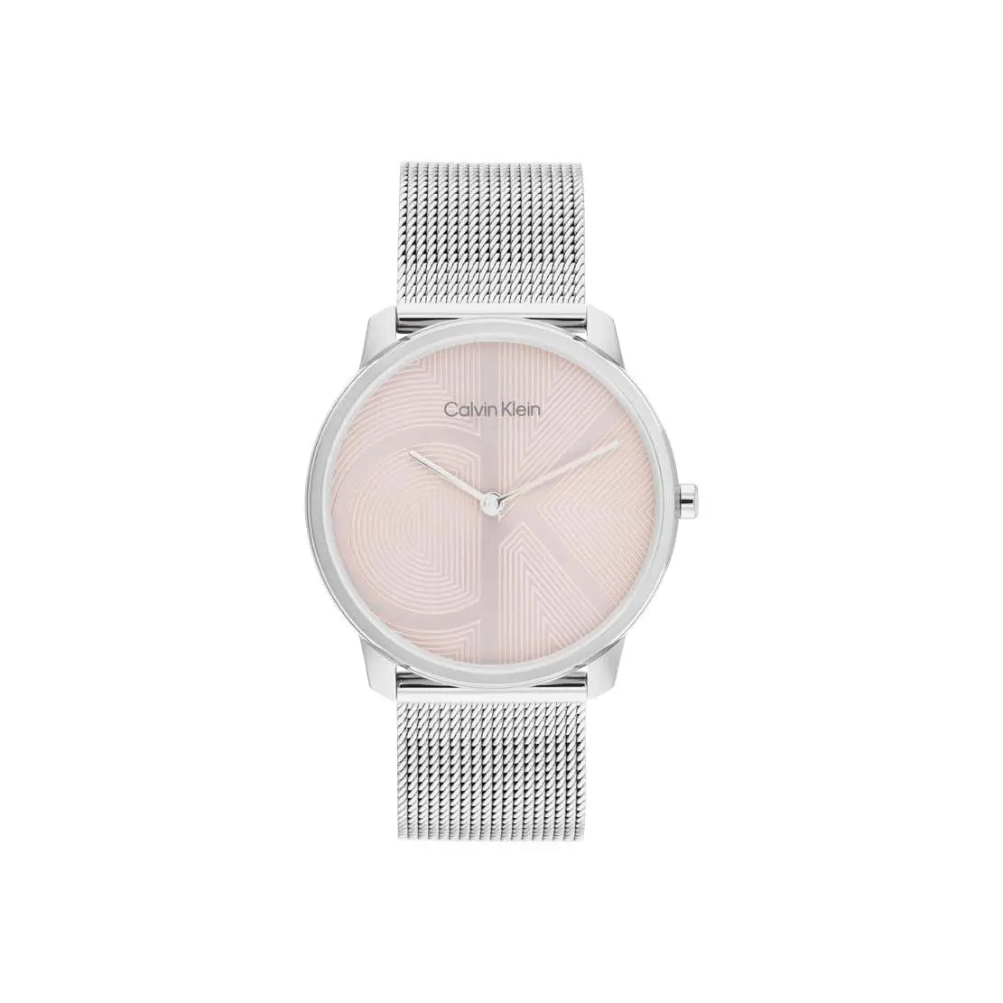 Women`s CK Iconic - 35mm 2H Quartz Watch - Silver Pink Mesh by Calvin Klein