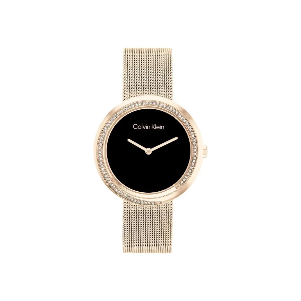 Women`s Twisted Bezel - 34mm 2H Quartz Watch - Black Rose Gold by Calvin Klein