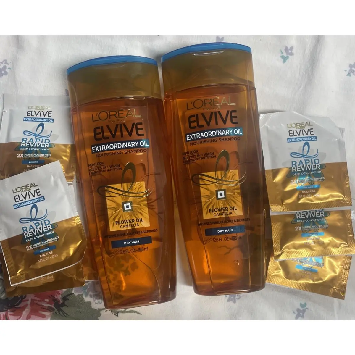 2 Loreal Elvive Extraordinary Oil Nourishing Shampoo Dry Hair Conditioner Packs by L'Oréal