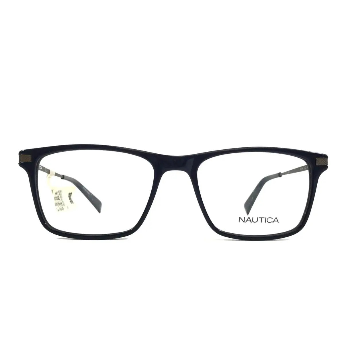 Nautica Eyeglasses Frames N8134 412 Shiny Navy Rectangle Full Rim 54-18-145
