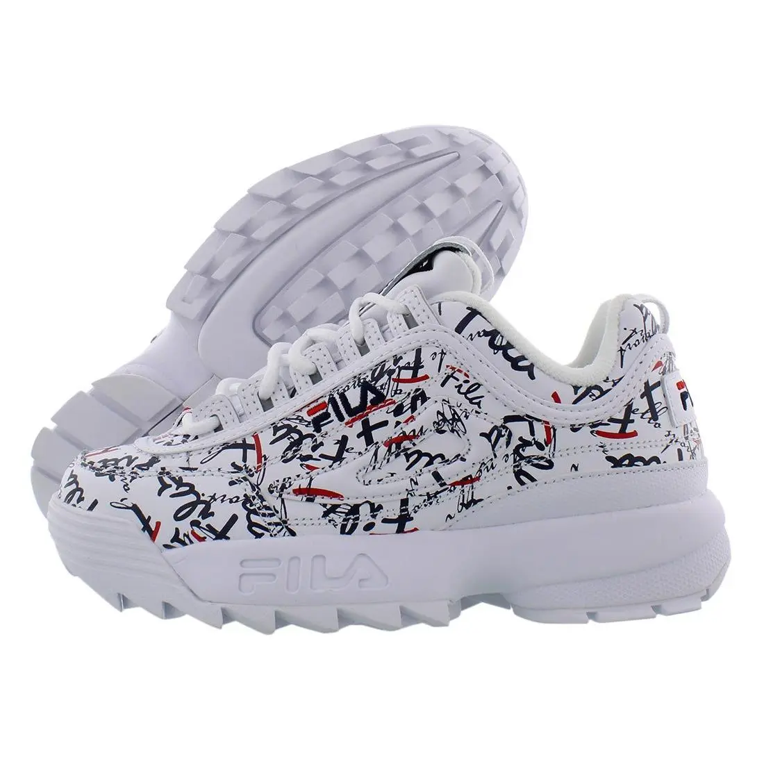 Fila Disruptor Ii Graffiti Womens Shoes Size 8 Color: White/navy/red