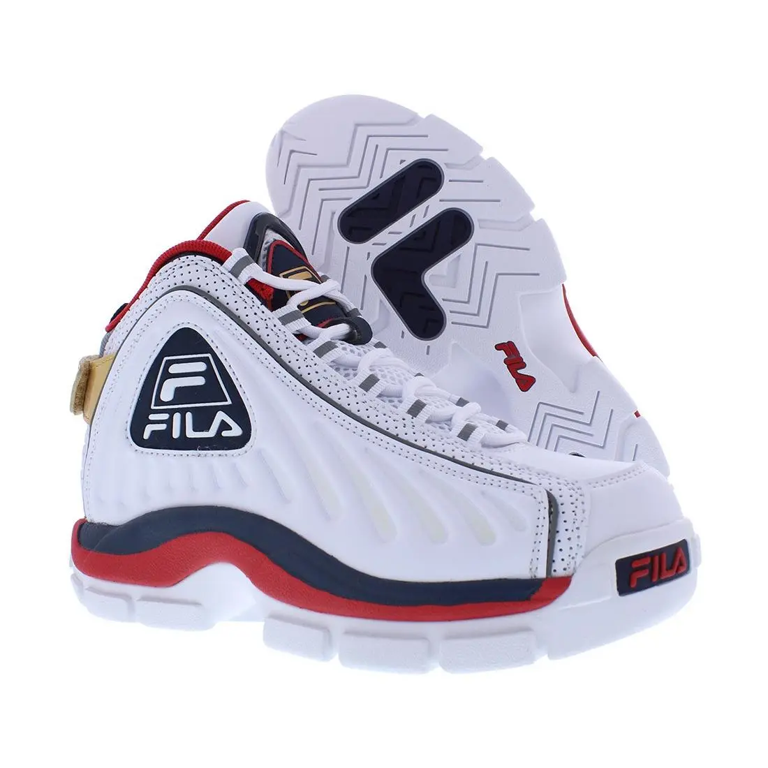 Fila Grant Hill 2 Gb Gs Boys Shoes Size 4.5 Color: White/black/red