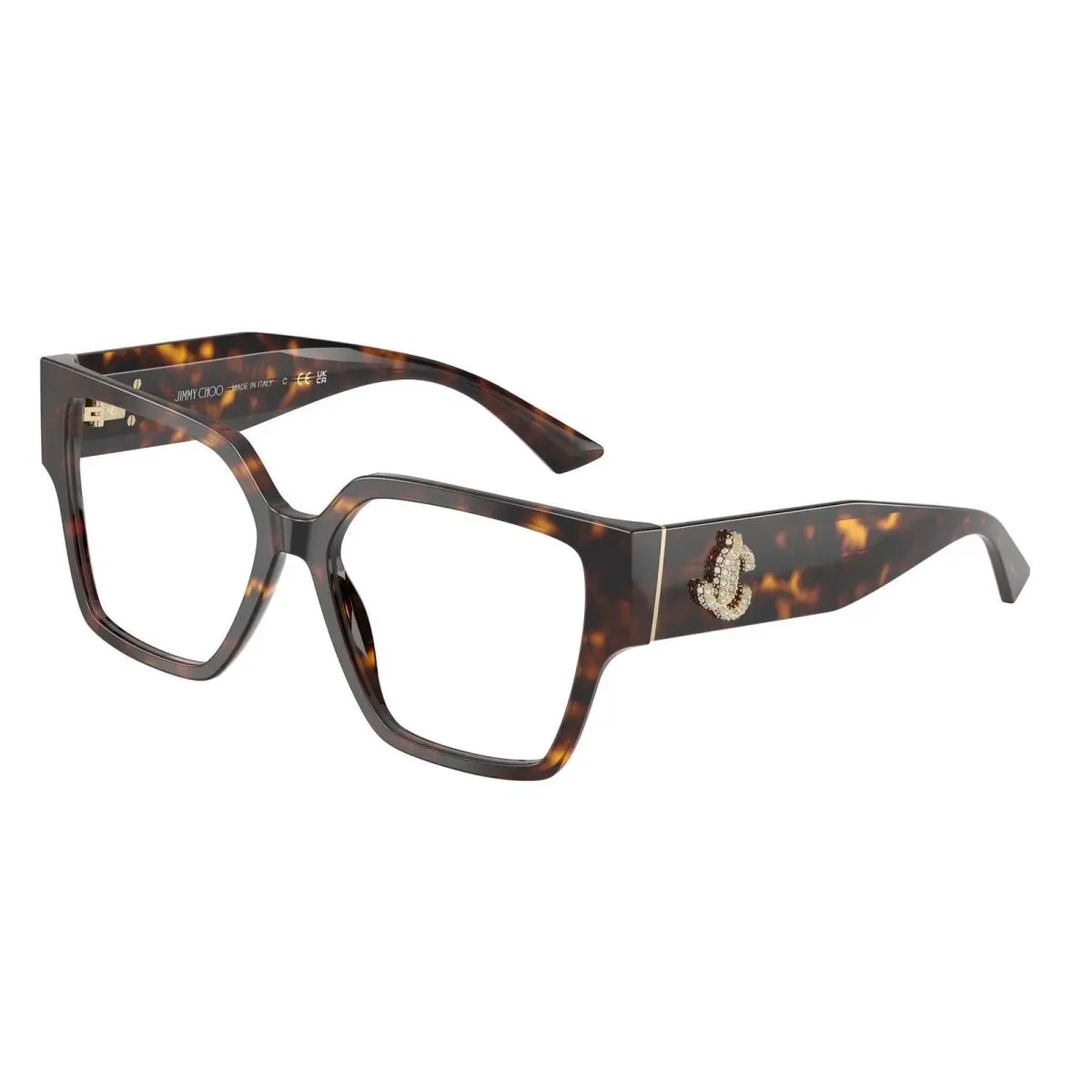 JC 3032 B Havana Demo Lens 5002 Size 55 Eyeglasses by Jimmy Choo