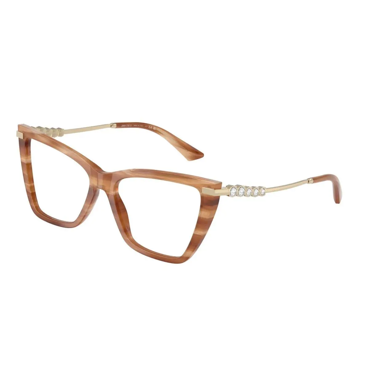 JC 3020 B Striped Havana Glitter Brown 5055 Size 53 Eyeglasses by Jimmy Choo
