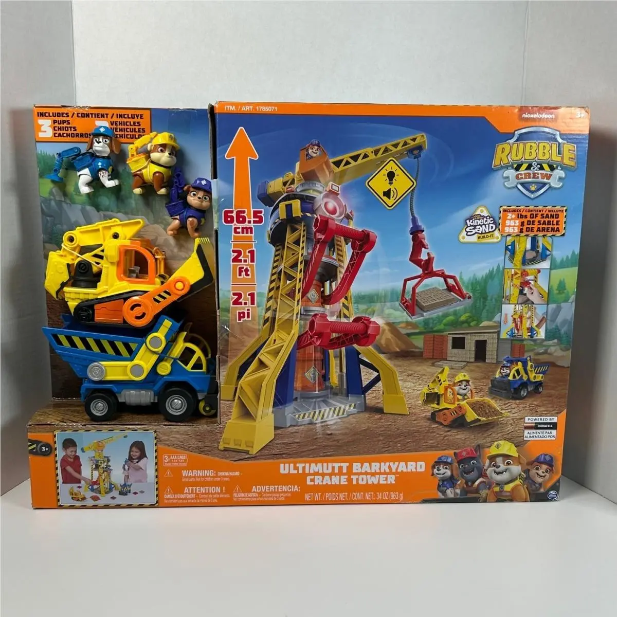 Paw Patrol Ultimutt Barkyard Crane Tower Sand Playset Rubble Crew Nickelodeon