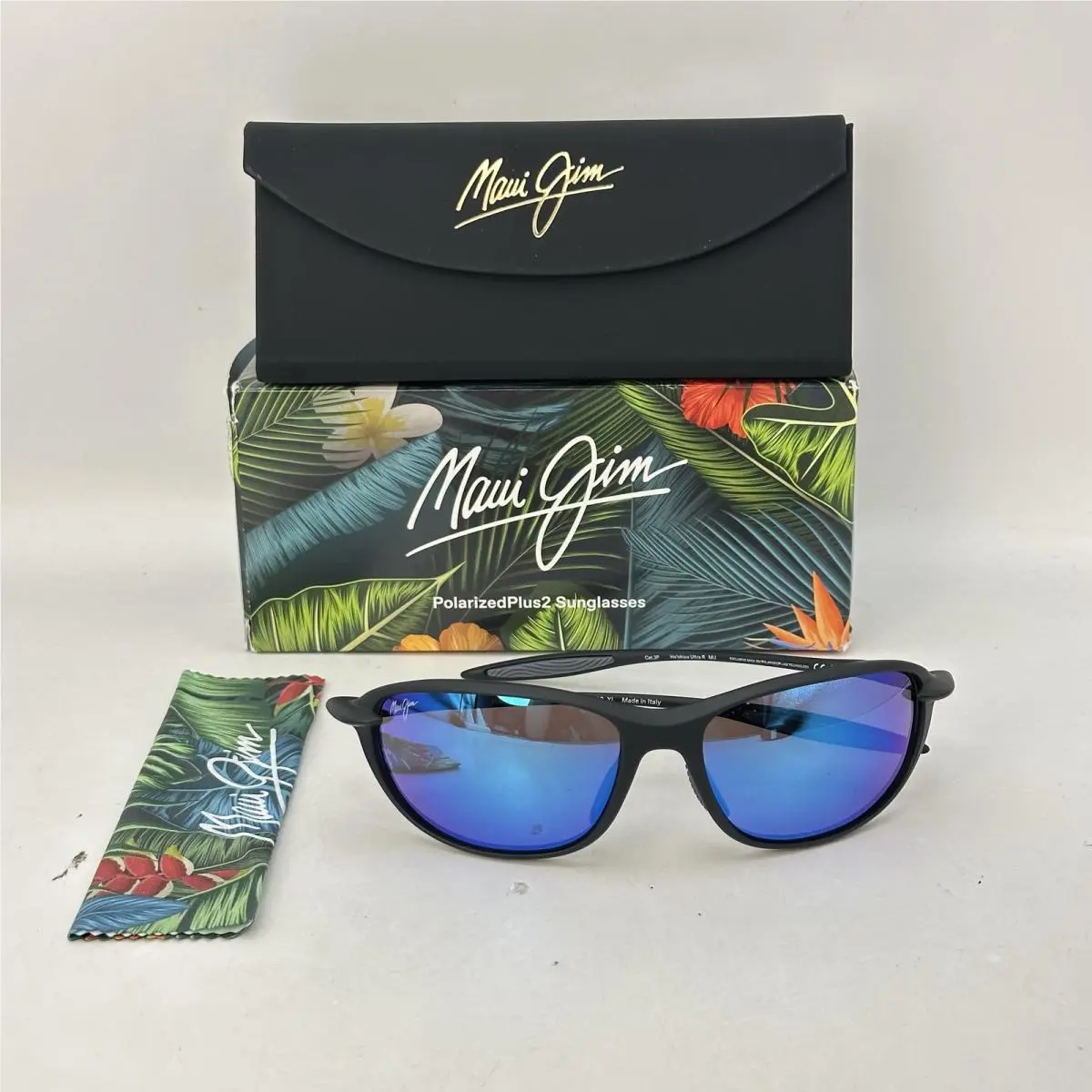 Maui Jim Mens Ho`okipa Ultra R Polarized Mirror Sunglasses MJ0339S Black/blue