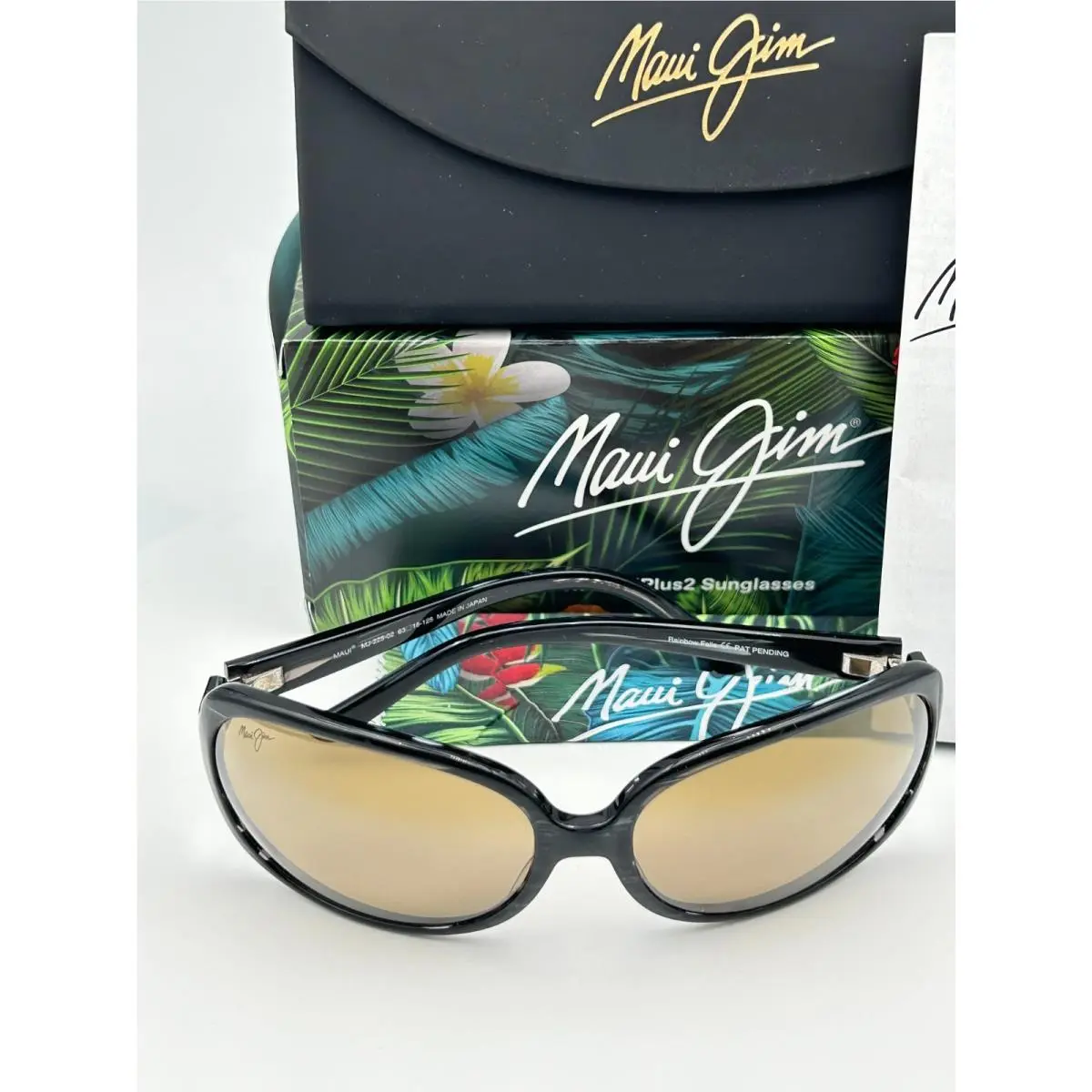 Maui Jim Polarized Sunglasses MJ225 02 Rainbow Falls Black Swirl Hcl Bronze