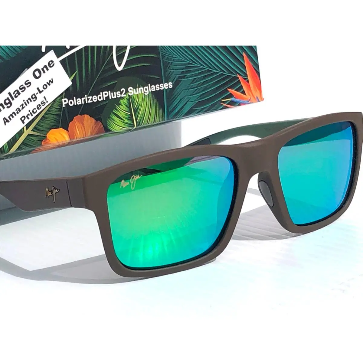 Maui Jim The Flats Brown Mint Polarized Maui Green Glass Sunglass GM897-01