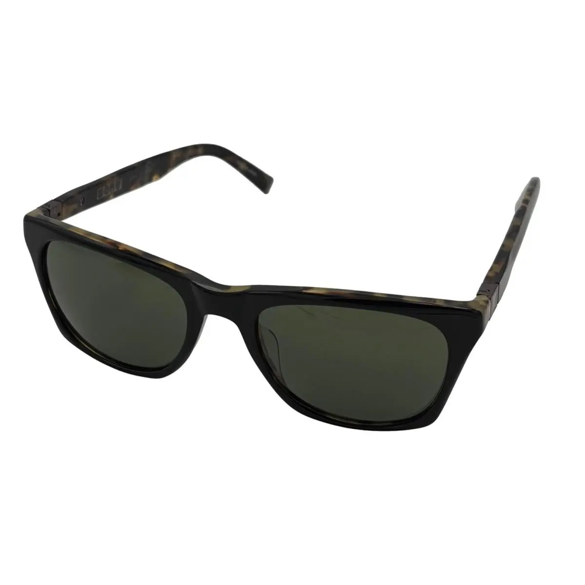 John Varvatos Mens Black Tortoise Plastic Sqaure Sunglass Green Lens V515