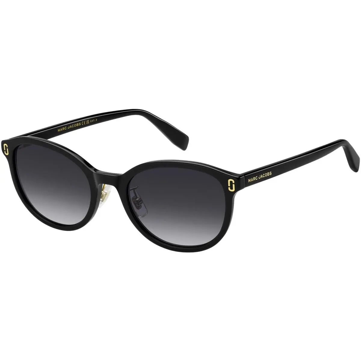 Marc Jacobs Women`s Black Oval Sunglasses w/ Gradient Lens - MJ1122FS 0807 9O