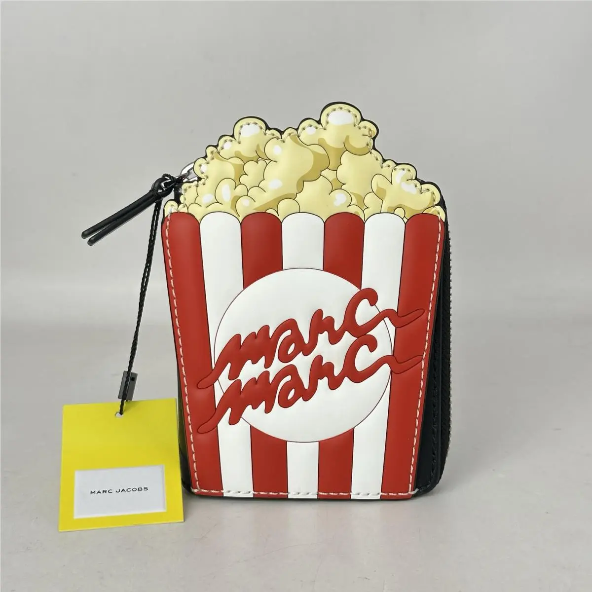Marc Jacobs Womens The Popcorn Compact Wallet Leather Black Multi