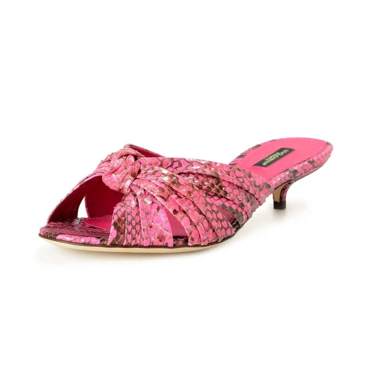 Dolce Gabbana Women`s Python Skin Heeled Mules Sandals Shoes US 10.5 IT 40.5 by Dolce & Gabbana