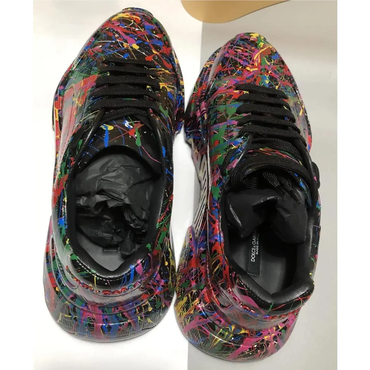 Dolce & Gabbana shoes - CS1791AY305 - CS1791AY305 - Black & Multicolor Hand Painted 14